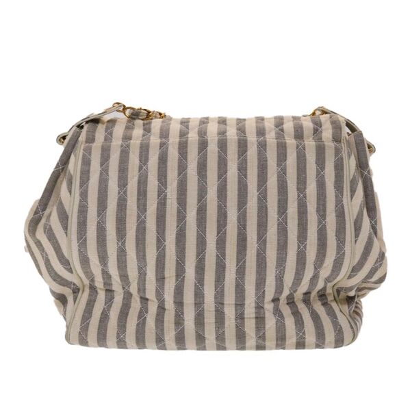 Chanel Matelassé White Canvas Shoulder Bag (Pre-Owned) - Picture 2 of 16